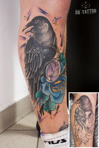oldschool bird ptak tattoo tatuaż