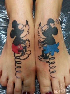 mickey mouse tattoo feet
