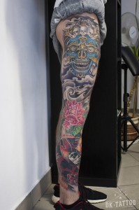 oriental orient irezumi tattoo leg