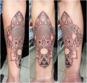 geometric dotwork tattoo