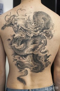 oriental irezumi dragon backpiece tattoo